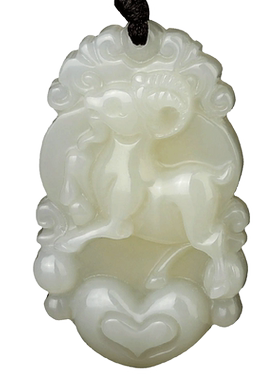 圣财生肖开天玉羊吉祥物男女吊坠