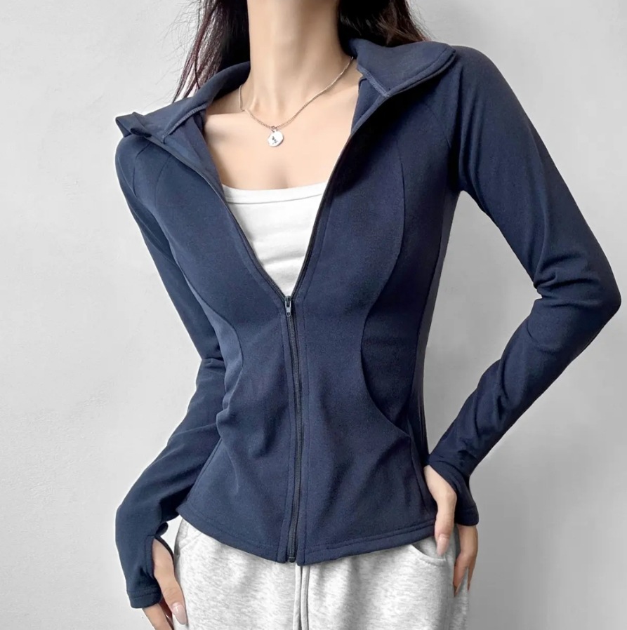 瑜伽外套女2025新款秋冬季跑步运动骑行服加绒拉链长袖修身上衣女