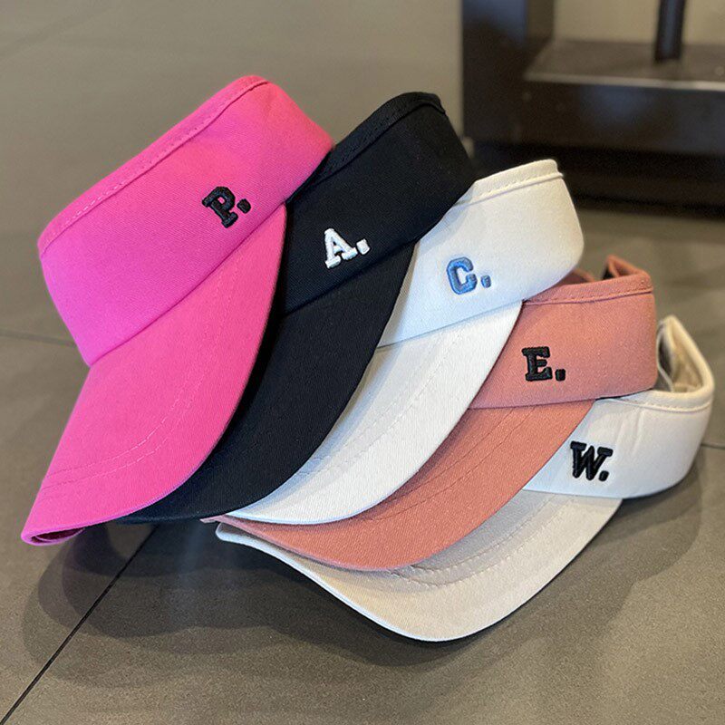 HONG KONG PURCHASING HAT WOMENS SUMMER EMBROIDERY DUCK TONGUE EMPTY HAT FASHION AND VERSATILE SUNSCREEN SUNSHADE TOPLESS BASEBALL CAP