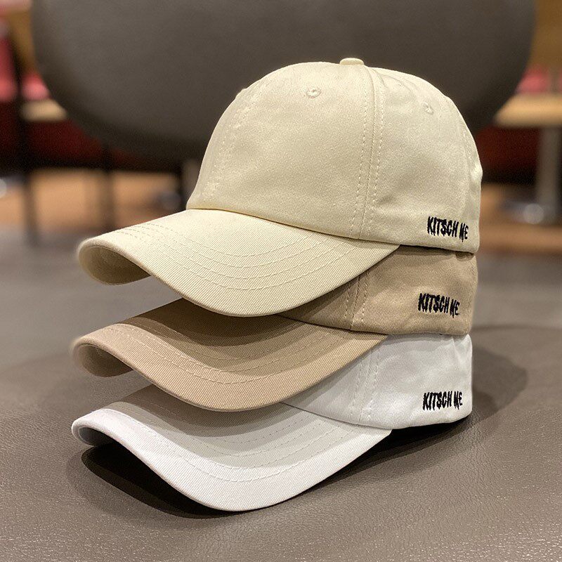 HONG KONG PURCHASING KOREAN VERSION OF INS LETTER WILD BASEBALL HAT FEMALE SPRING AND SUMMER FACE SMALL SOFT CAP TIDE MAN