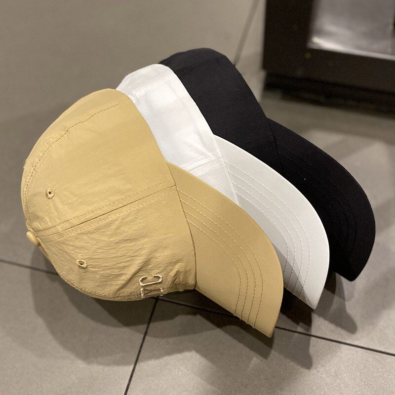 HONG KONG PURCHASING KOREAN VERSION OF INS THIN LETTER EMBROIDERY QUICK-DRYING CLOTH BASEBALL HAT WOMENS SPRING AND SUMMER BRIGHT CAP MEN