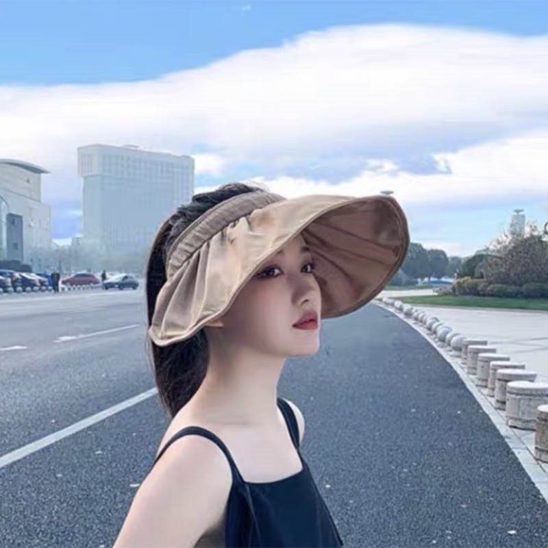 HONG KONG PURCHASING SHELL EMPTY TOP HATS SUMMER SUNSCREEN HATS SUN HEADBAND HATS OUTDOOR UV PROTECTION LARGE BRIM HATS