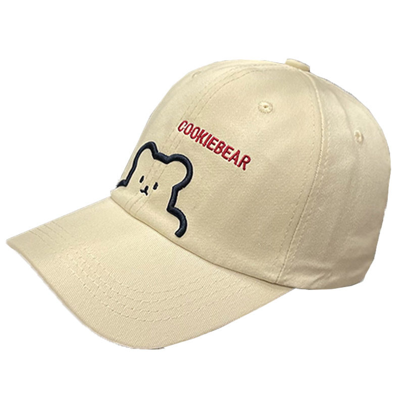 HONG KONG PURCHASING INS HAT FEMALE EMBROIDERY CARTOON BEAR BASEBALL CAP SPRING SUMMER AUTUMN KOREAN VERSION OF THE VERSATILE STREET CAP