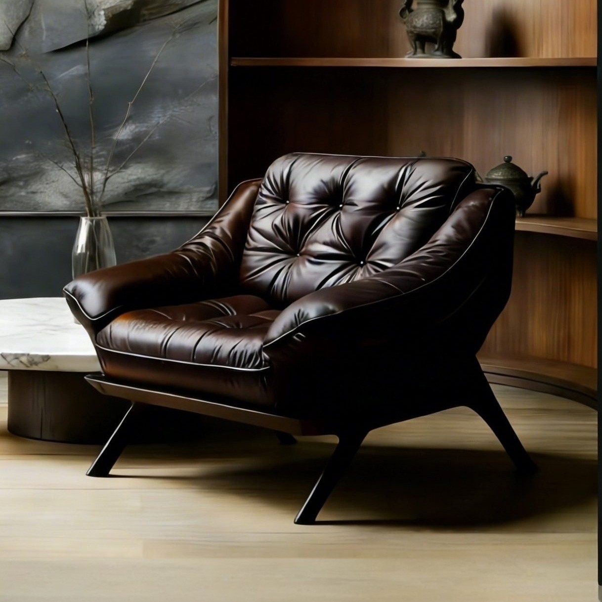 单人沙发椅真牛皮复古客厅家用茶椅休闲书房阳台创意高端舒服躺椅,住宅家具,沙发椅,淘宝优惠券,粉丝福利购,淘宝优惠卷