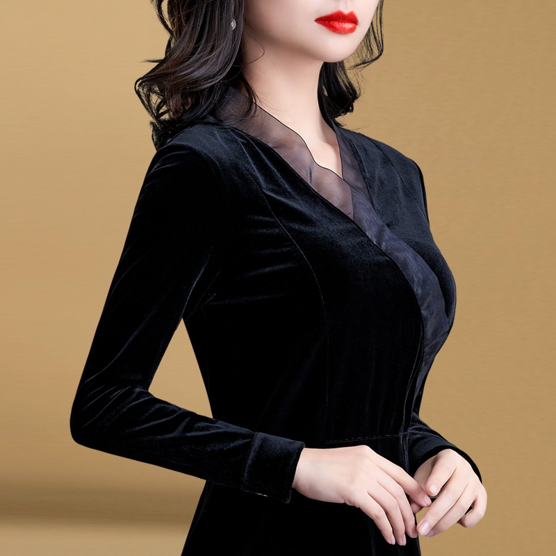 2024早秋打底衫女长袖t恤V领小衫