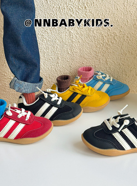 ts正品儿童红色德训鞋男女童休闲板鞋春秋宝宝阿甘鞋幼儿园帆布鞋