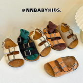亲子凉拖鞋 韩版 潮 男女童软木沙滩鞋 时髦宝宝勃肯凉鞋 儿童凉鞋 夏季