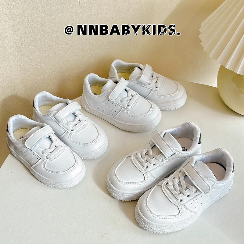 春秋儿童透气小白鞋白色板鞋软底