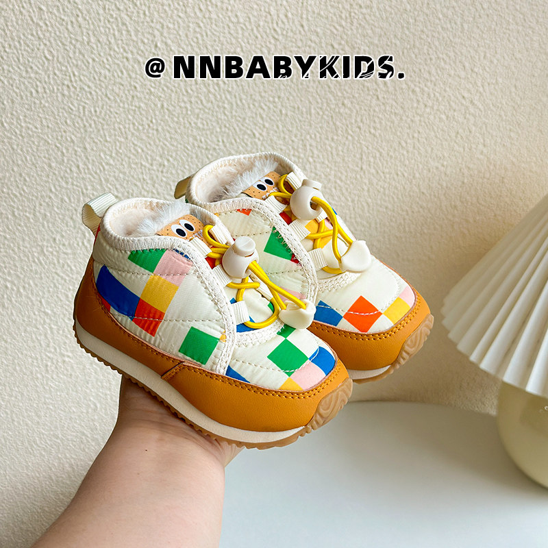 ts正品儿童卡通雪地靴加绒加厚男女童短靴冬季保暖宝宝运动棉鞋潮