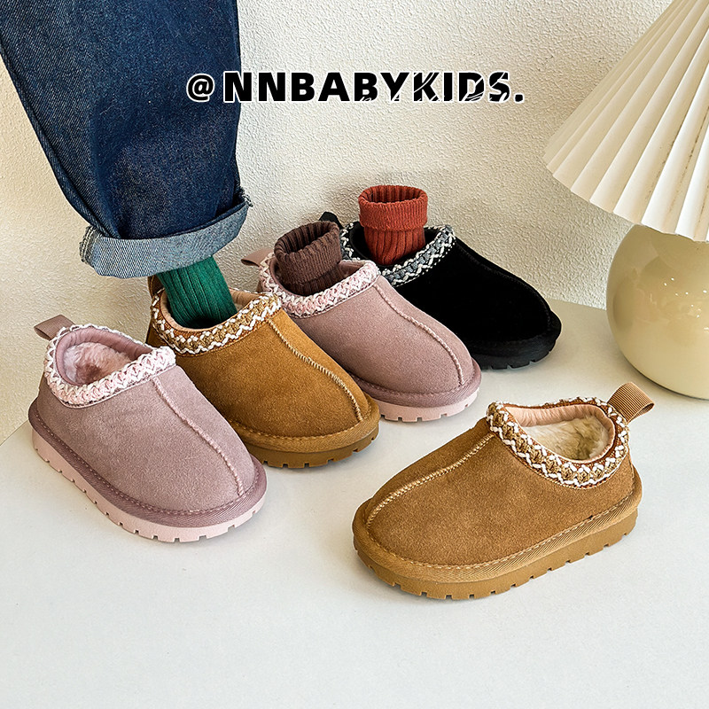冬季韩版儿童真皮雪地靴民族风男女童面包靴加厚绒宝宝一脚蹬棉鞋,童鞋/婴儿鞋/亲子鞋,雪地靴,淘宝优惠券,粉丝福利购,淘宝优惠卷