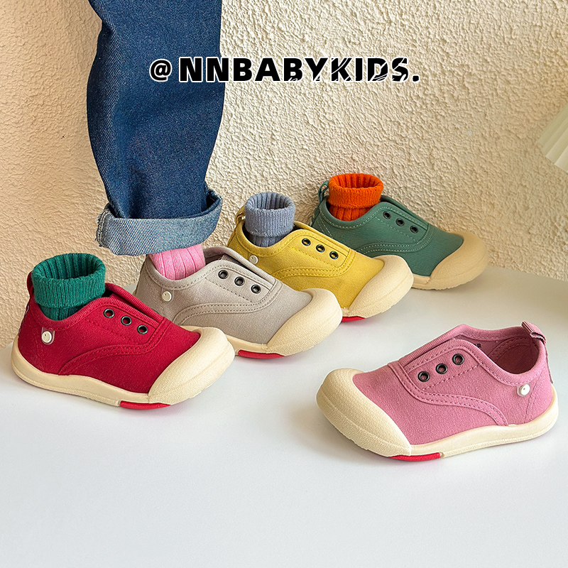 正品儿童糖果色帆布鞋软糯室内鞋