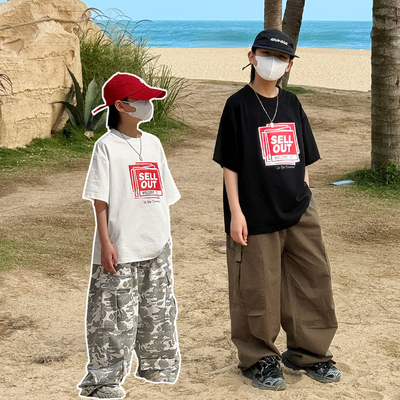 男童短袖T恤儿童春夏装2026新款中大童宽松体恤胖宝宝休闲打底衫