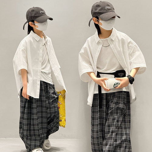 男童短袖衬衫2025夏装新款