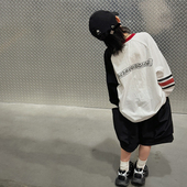 春款 男童长袖 儿童字母上衣洋气撞色体恤打底衫 2026新款 潮 T恤春装