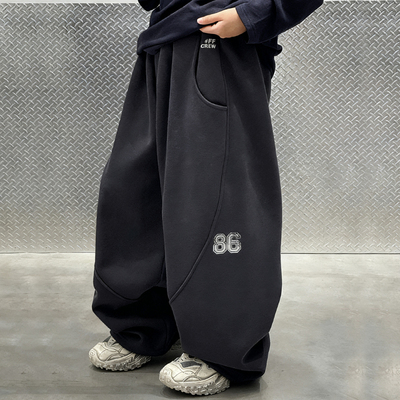 男童加绒裤子秋冬2025新款儿童加厚一体绒休闲裤冬季宽松直筒长裤