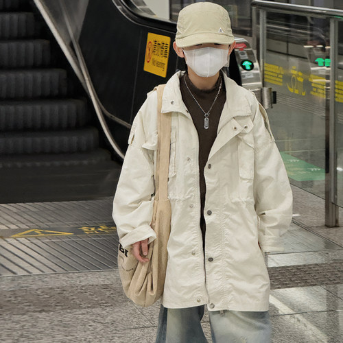 男童风衣外套韩版中长款2026春装新儿童洋气上衣胖宝宝帅气外出服