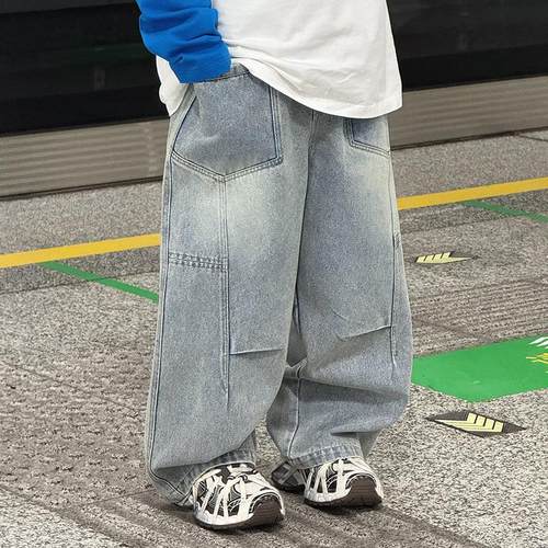 男童春季牛仔裤奶油布丁