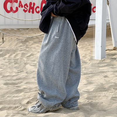 男童运动裤儿童宽松裤子2026春秋季新款中大童直筒裤胖宝宝阔腿裤