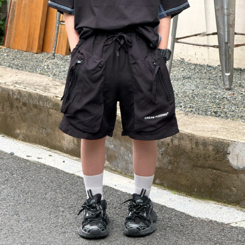 儿童工装裤子男童速干短裤外穿宝宝沙滩裤夏季薄款休闲五分裤中裤