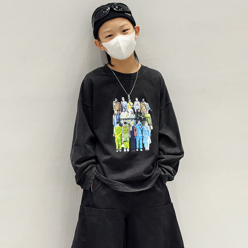 男童纯棉长袖t恤春秋款2025新款秋装儿童中大童纯棉打底衫上衣潮T