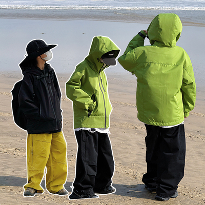 男童冲锋衣春秋款儿童外套2026春季新款胖宝宝户外防水上衣中大童