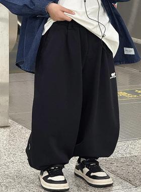 男童运动裤儿童裤子春秋款男宝宝卫裤2025新款黑色春装男孩潮春款