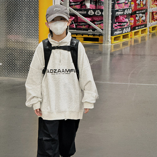 男童套头卫衣春秋款2026新款童装儿童胖宝宝男孩长袖立领韩版上衣