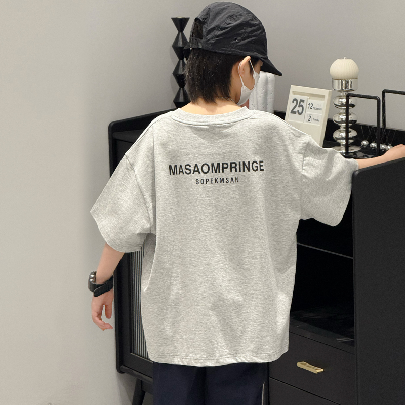 男童韩版洋气短袖T恤2025春夏新款儿童休闲百搭半袖体恤宽松时髦t