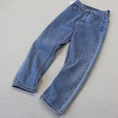 百搭休闲直筒裤 中高腰简约大气时尚 精品牛仔裤 春秋女装