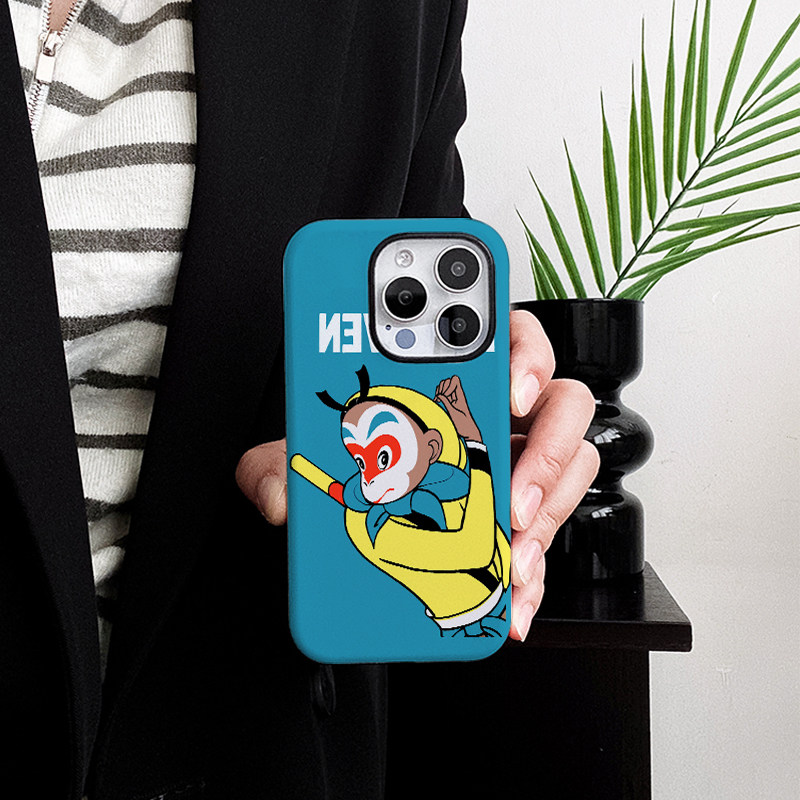 原创蓝色悟空磁吸二合一适用苹果16Promax手机壳15Promax潮牌14Pro高级感软壳13小众ins风全包11不撞壳16Pro