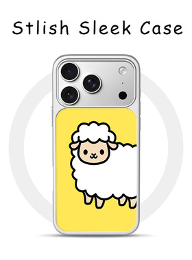 [Magsafe磁吸]可爱黄色小羊适用苹果17Promax手机壳16Promax小众高级感电镀银亚克力15肤感玻璃新款软边17pro