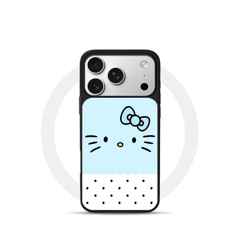 胡须蓝KT猫适用苹果18promax磁吸手机壳潮牌iPhone17promax电镀银新款亚克力软边16个性小米17不撞壳肤感玻璃
