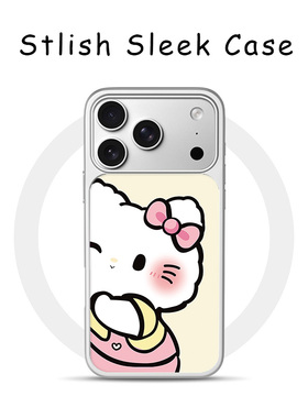 [Magsafe磁吸]可爱黄色可爱小猫适用苹果17Promax手机壳16Promax小众高级感电镀银亚克力15肤感玻璃新款软边1