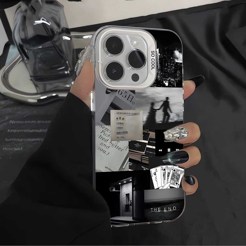 ins生活碎片适用苹果17Promax手机壳iPhone17Pro情侣17air小众彩银软壳简约16Promax个性浪漫