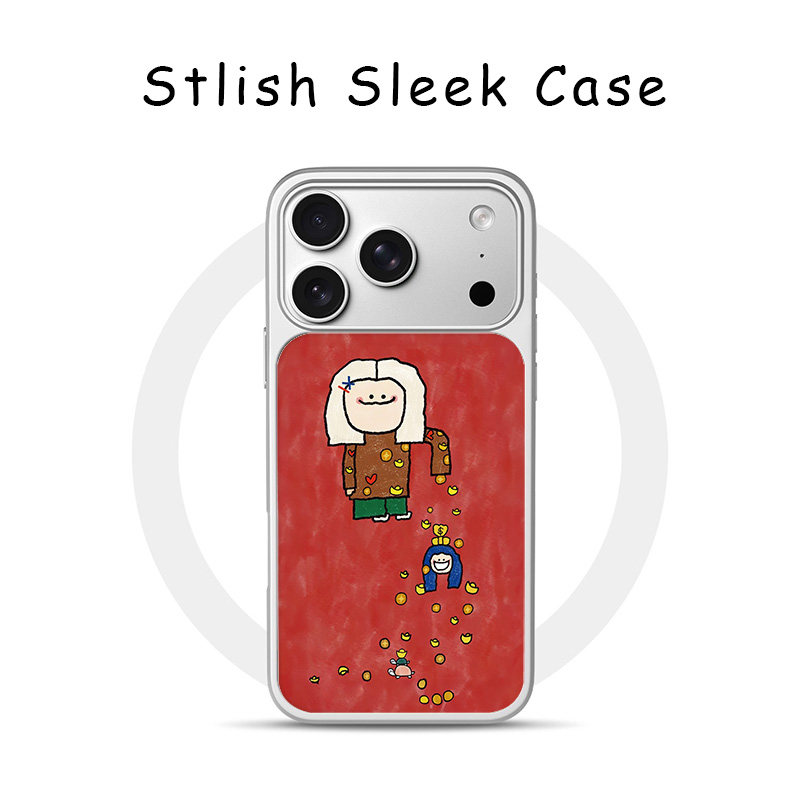 [Magsafe磁吸]红色元宝女孩适用苹果17Promax手机壳16Promax高级感电镀银亚克力15肤感玻璃潮牌可爱新款14