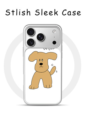 [Magsafe磁吸]可爱黄色狗适用苹果17Promax磁吸手机壳16Promax小众高级感15不撞款新款电镀亚克力软边