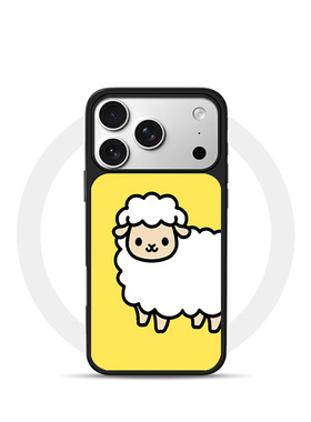 [Magsafe磁吸]可爱黄色小羊适用苹果17Promax手机壳16Promax小众高级感黑边亚克力15肤感玻璃14新款17pro