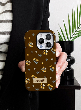 [Magsafe磁吸]灰色小碎花适用苹果16Promax磁吸二合一手机壳15Promax潮牌14Pro菲林磨砂13小众12高级感11软壳