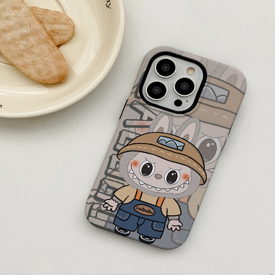 卡通拉布布适用苹果16Promax手机壳磁吸二合一15promax艺术新款14小众高级感男女软壳华为小米15潮款防摔全包