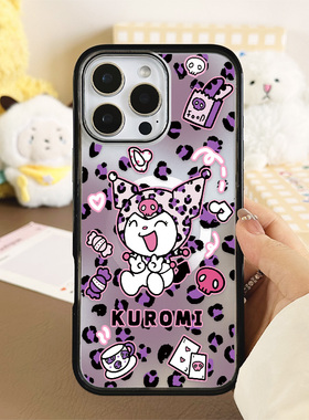 [Magsafe磁吸]新款豹纹紫色凯蒂适用苹果17Promax手机壳16Promax小众15高级感14不撞壳黑边亚克力防摔小众17p