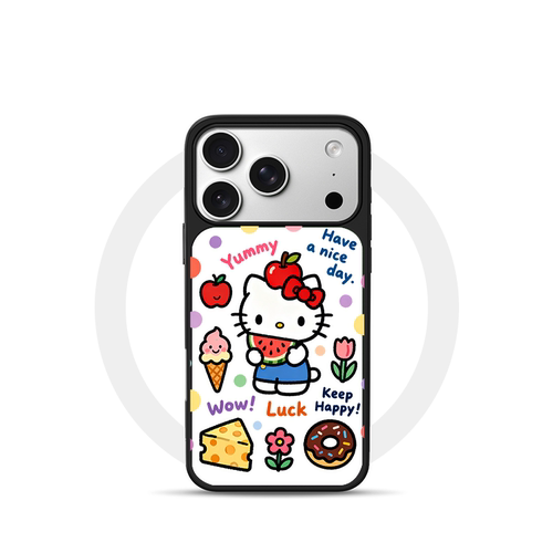 西瓜KT猫适用苹果18promax磁吸手机壳潮牌iPhone17promax电镀银新款亚克力软边16个性小米17不撞壳肤感玻璃