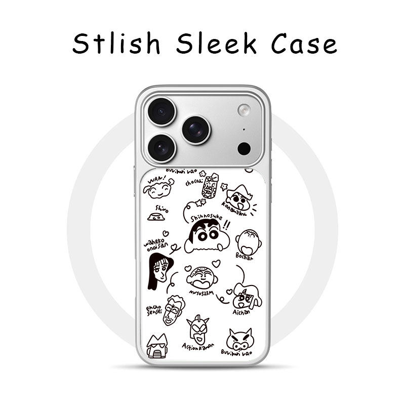 [Magsafe磁吸]可爱动漫线条小新适用苹果17Promax手机壳16Promax小众高级感电镀银亚克力15肤感玻璃14,3C数码配件,手机保护套/壳,淘宝优惠券,粉丝福利购,淘宝优惠卷