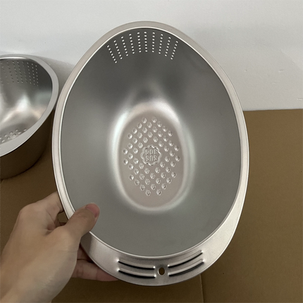 Alin304不锈钢洗米筛斜底洗菜淘米沥水篮家用厨房五谷果蔬漏盆