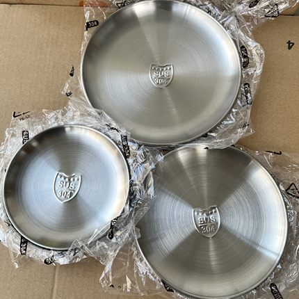 Alin304不锈钢盘子吐骨碟烤肉盘加厚平底西餐水果甜点蛋糕小吃盘