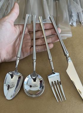 Alin304不锈钢刀叉勺新款轻奢小蛮腰西餐厅酒店牛排刀叉套装餐具
