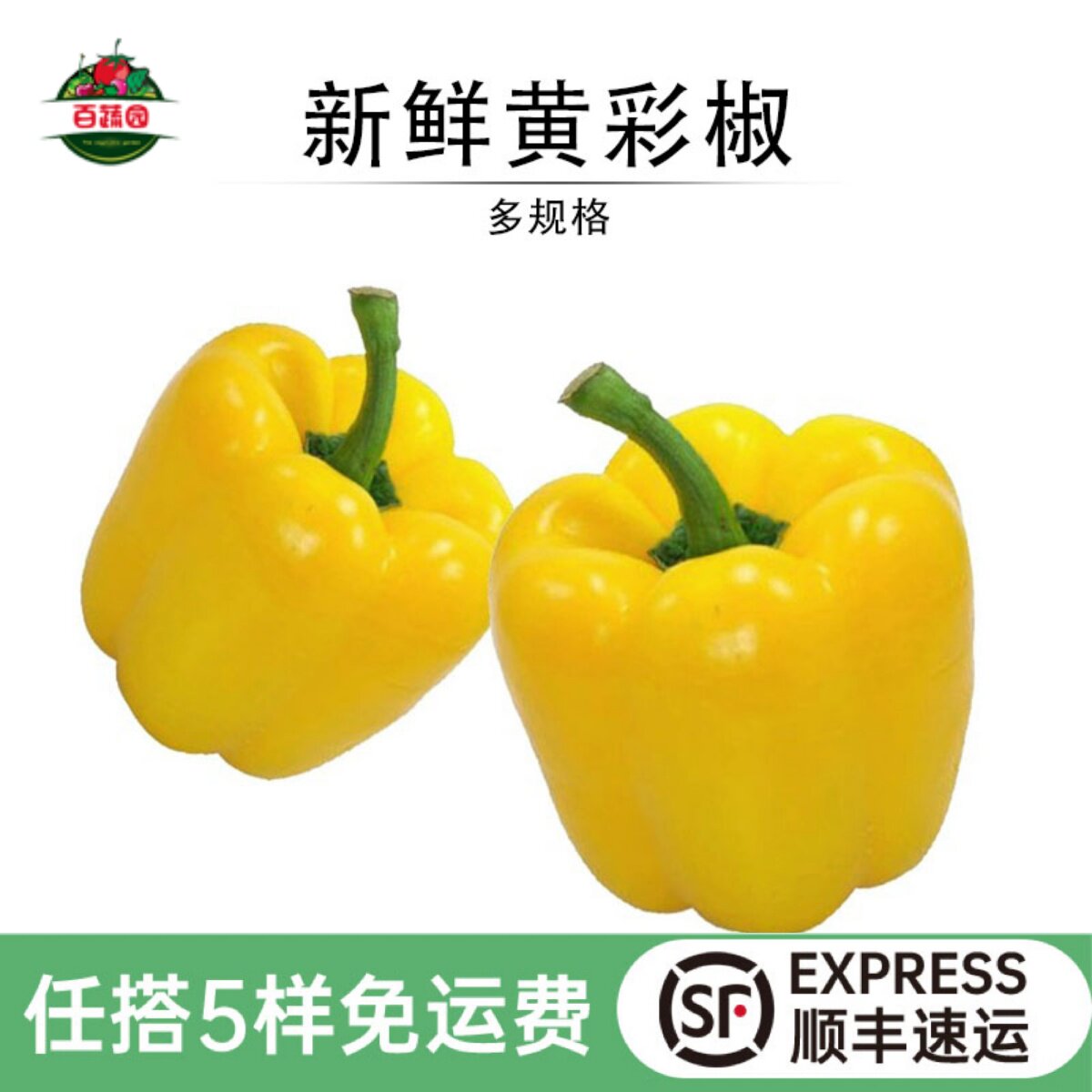 黄彩椒新鲜甜灯笼椒沙拉摆盘食材