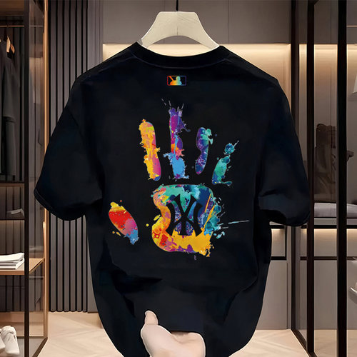 韩国潮牌2025夏季新款时尚休闲纯棉短袖宽松青少年潮流insT恤