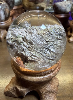 天然冰淇淋色系渐变黄粉千层幽灵全包水晶球3.62