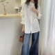 欧洲站2025早春新款 衬衣上衣女 女宽松显瘦灯笼袖 简约立领长袖 衬衫