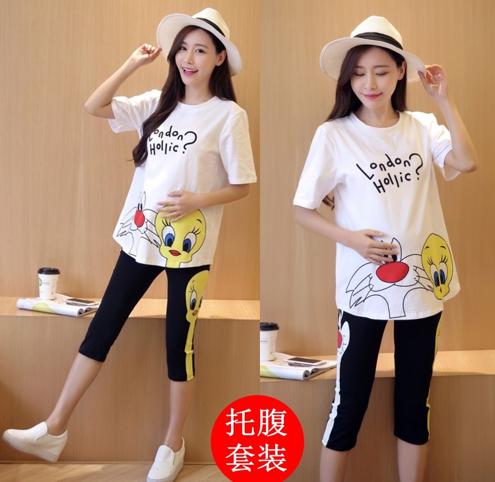 孕婦夏裝套裝時尚款2019新款大碼寬松外出短袖體恤休閑兩件套春裝在類目 孕婦裝/孕產婦用品/營養, 孕婦裝, 套裝中 - 來自Buy2taobao.com提供專業的淘寶代購服務